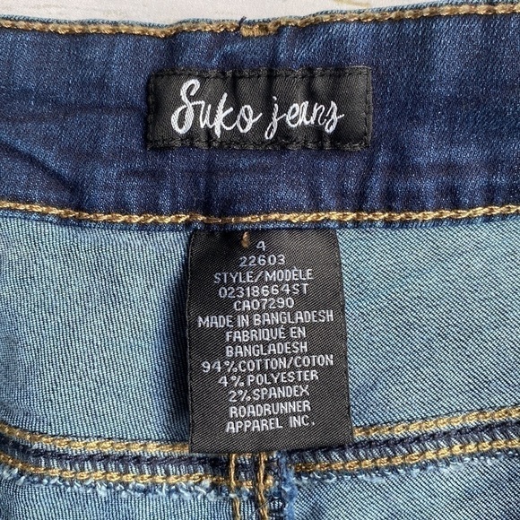 Suko Mid Rise Skinny Jeans Medium Wash Slightly Faded and Distressed - Picture 12 of 16